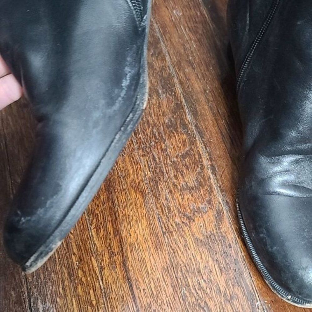 Taryn Rose Black Leather Ankle Boots - Picture 12 of 16